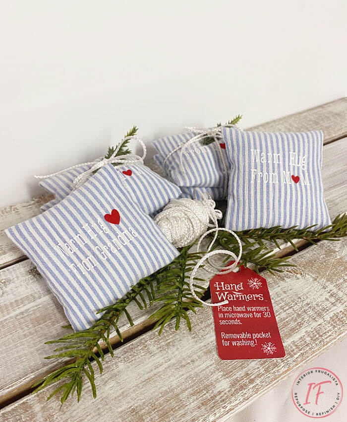 Memory Garment Hand Warmers made with a departed loved one's clothing scented lavender with washable pocket and rice filled pouch, handmade gift idea.