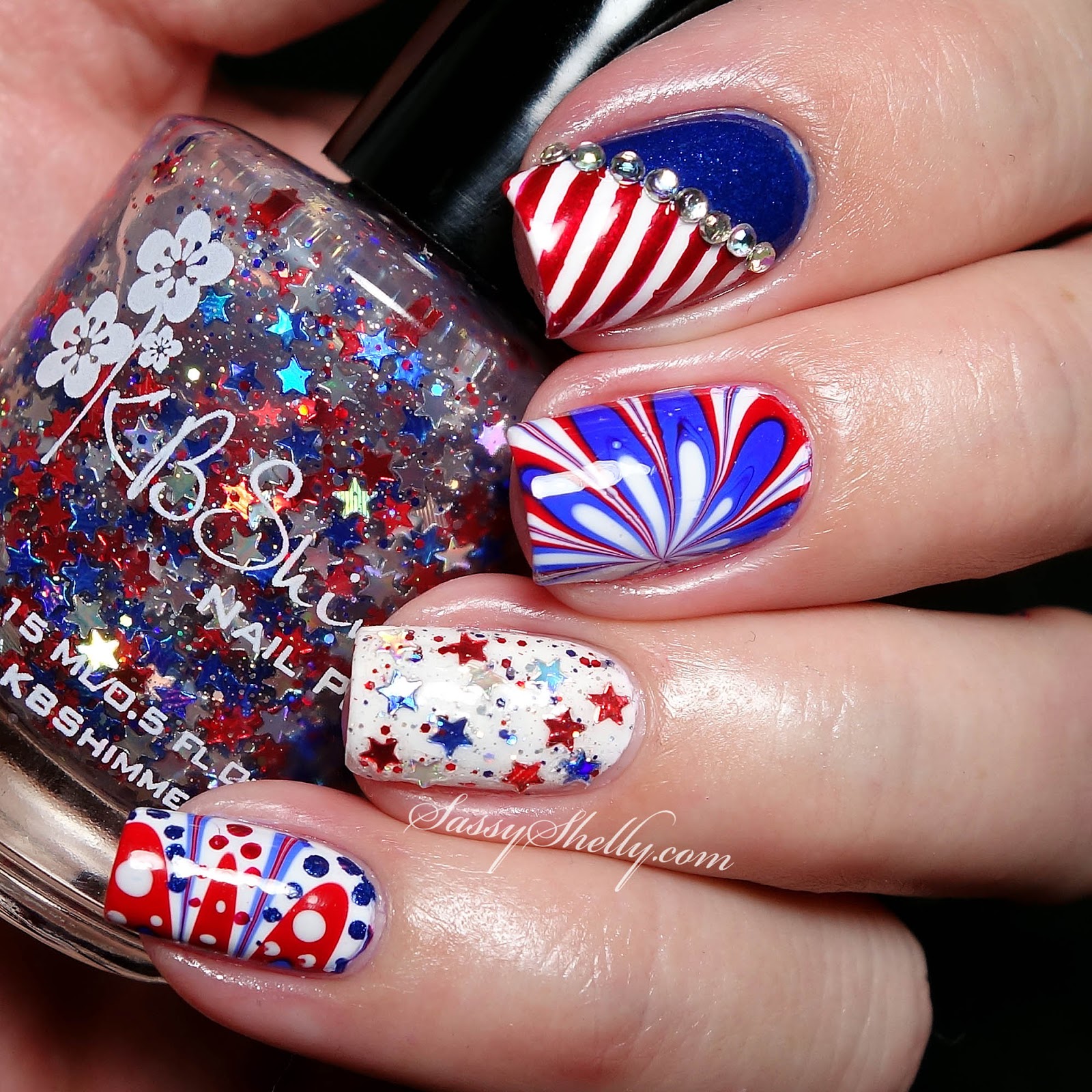 Independence Day Manicure with KBShimmer, Zoya and OPI  Sassy Shelly