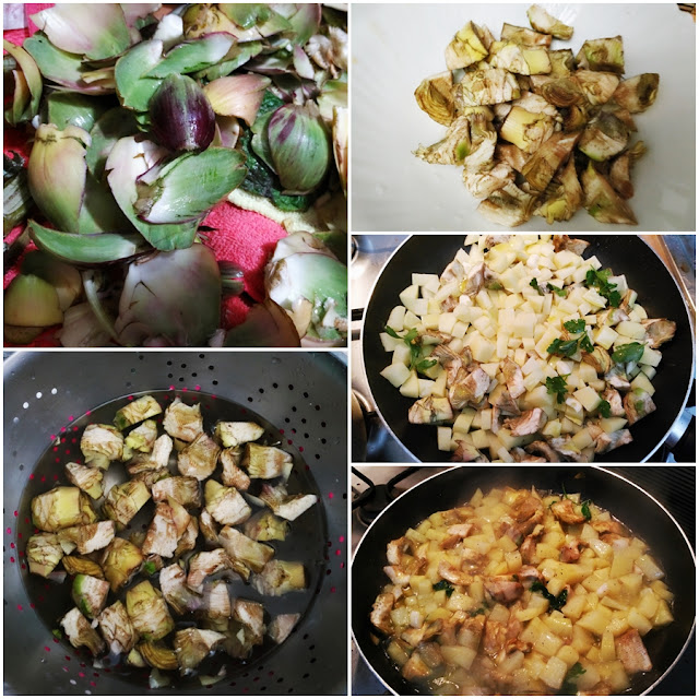 Pasta con patate e carciofi