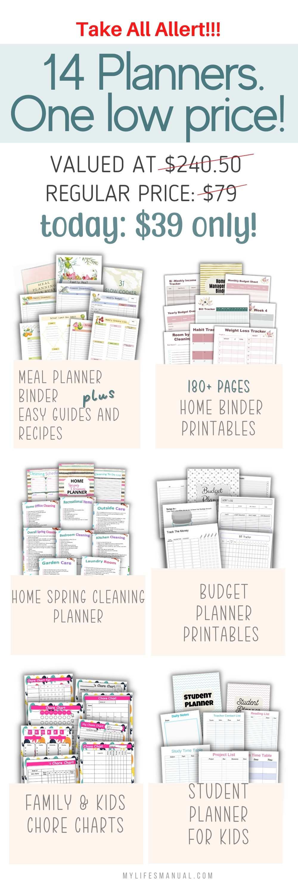 Planner Printables to manage home and life. Want to have planners for different life categories? Take a look at these pretty life planners.