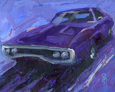 art painting automotive muscle car Mopar