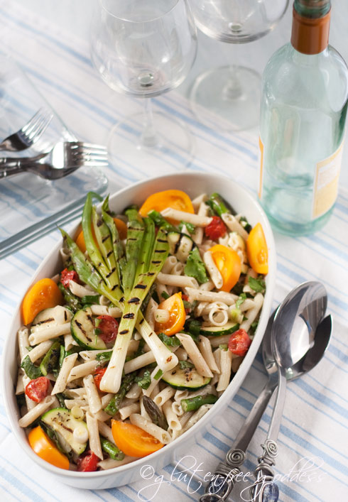 Smoky grilled veggie pasta salad (gluten-free dairy-free)