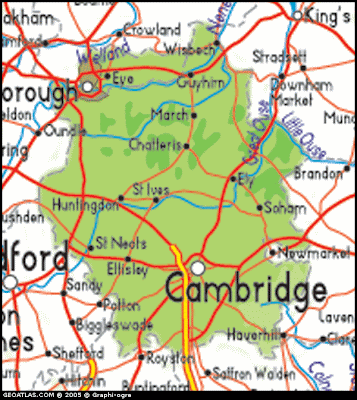 Cambridgeshire Political Regional Map