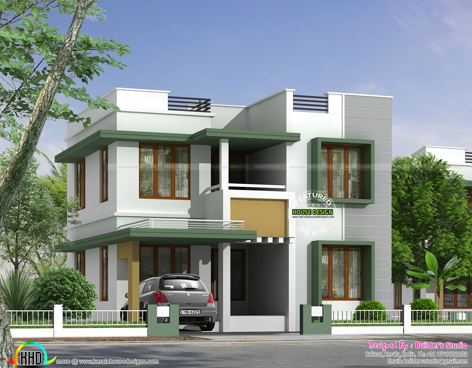  Simple  flat roof house  in Kerala  Kerala  home  design  and 