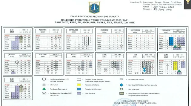 Kalender Pendidikan Tahun 2020/2021 DKI Jakarta