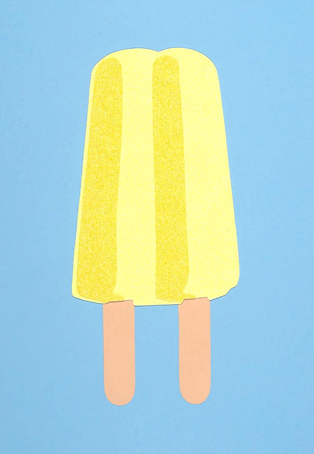 Rankin Willard art, a yellow Popsicle on a blue backgroundt