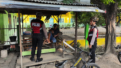 Sat Samapta Polres Aceh Tamiang Patroli Kota Dengan  Bersepeda 