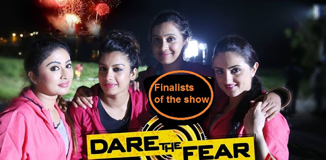 Winners of Dare the Fear Show -Archana Susheelan Poojitha Menon, Dilsha Prasannan,  and Paris Laxmi