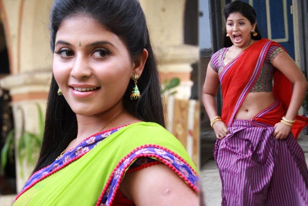 anjali in harf saree