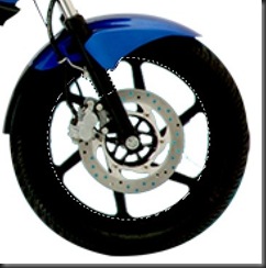 Sekarang menciptakan seleksi pada roda depan yang menyerupai yang ditunjukkan      dalam gambar  Tutorial Membuat bayangan laju di sepeda motor