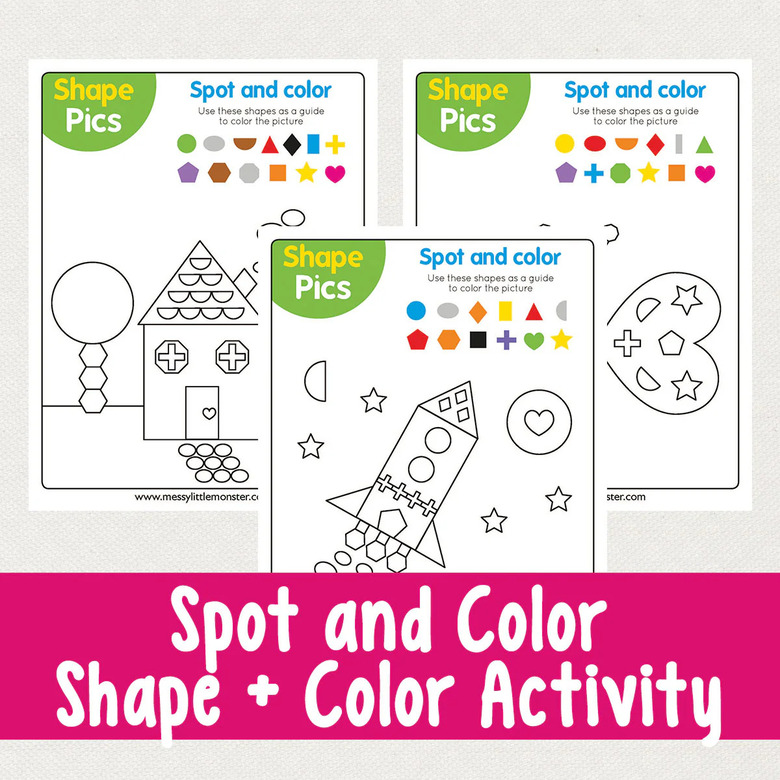 Shape coloring activity for kids