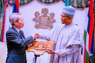 President Muhammadu Buhari has receives in farewell audience, Mr Luong Quoc Thinh, the outgoing Ambassador of the Socialist Republic of Vietnam