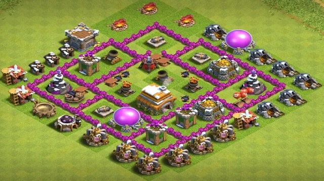  terkuat merupakan susunan base ini sangat di rekomendasikan bagi anda yang sedang bingung Base COC Th 6 Terkuat Anti Bintang Terbaru