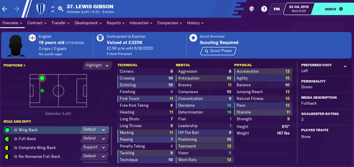 FM20 Wonderkid - Lewis Gibson