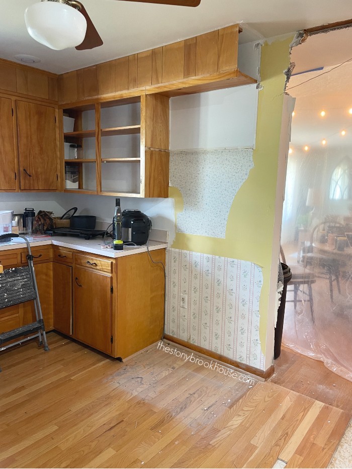 Taking down cabinets by fridge space