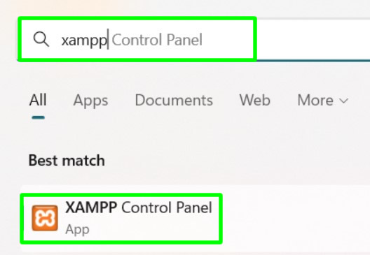 search for xampp app windows