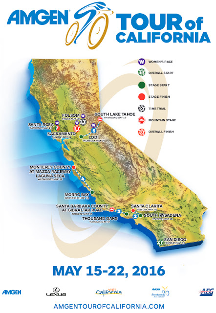 Tour of California route map 2016