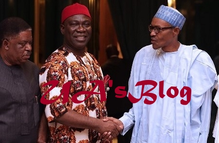 BREAKING!! Ekweremadu, South East Governors Meet President Muhammadu Buhari In Aso Rock