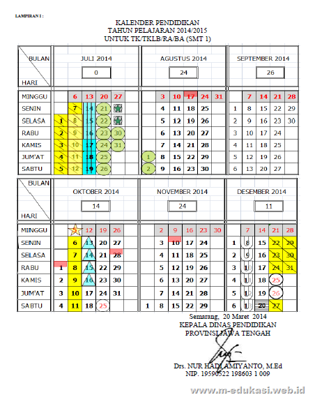 kalender pendidikan 2014 2015