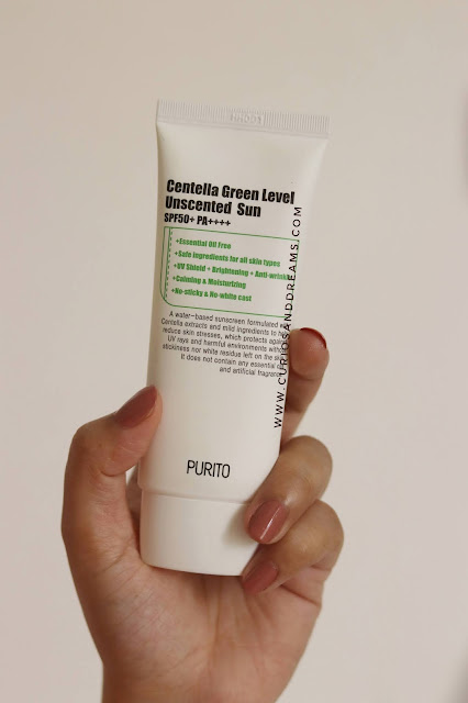 Purito Centella Green Level Unscented Sunscreen review, Purito sunscreen review, Purito india