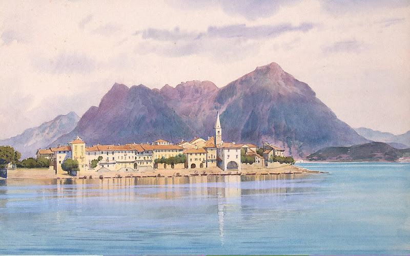 Island of Fishermen on Lake Maggiore by Luigi Premazzi - Landscape drawings from Hermitage Museum