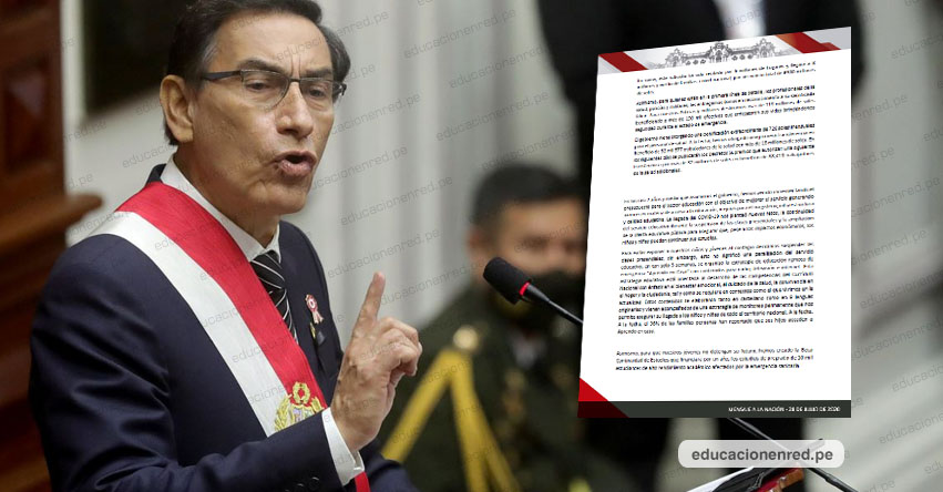 MENSAJE A LA NACIÓN: Esto dijo el presidente Vizcarra sobre Educación