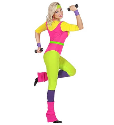 Neon 80s Aerobics Instructor Costume for Women