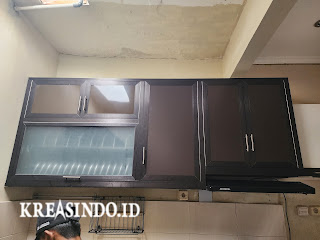 Kitchen Set Aluminium terpasang di Rumah Bu Ita di Griya Melati Mas Cilodong Depok