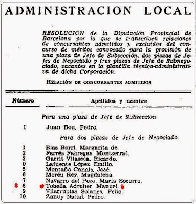 Extracto del B.O.E., nº 169 de fecha 16 de julio de 1969