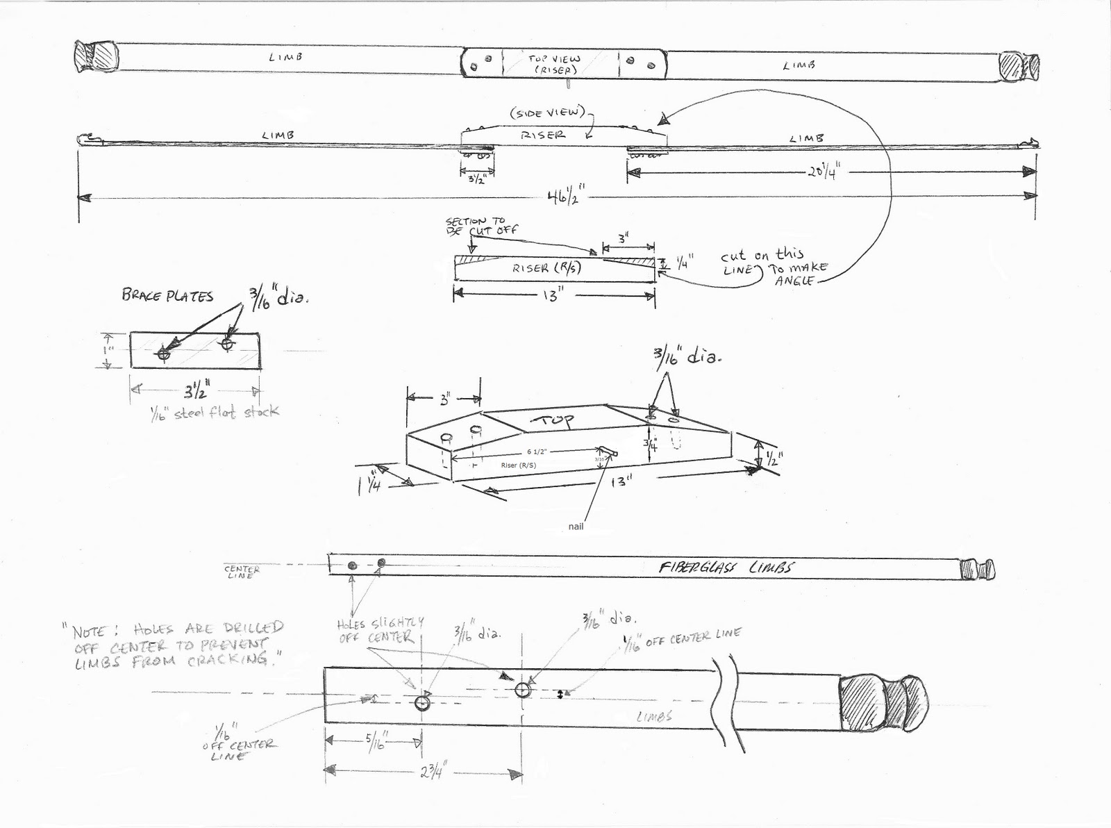 Takedown Bow Riser Template