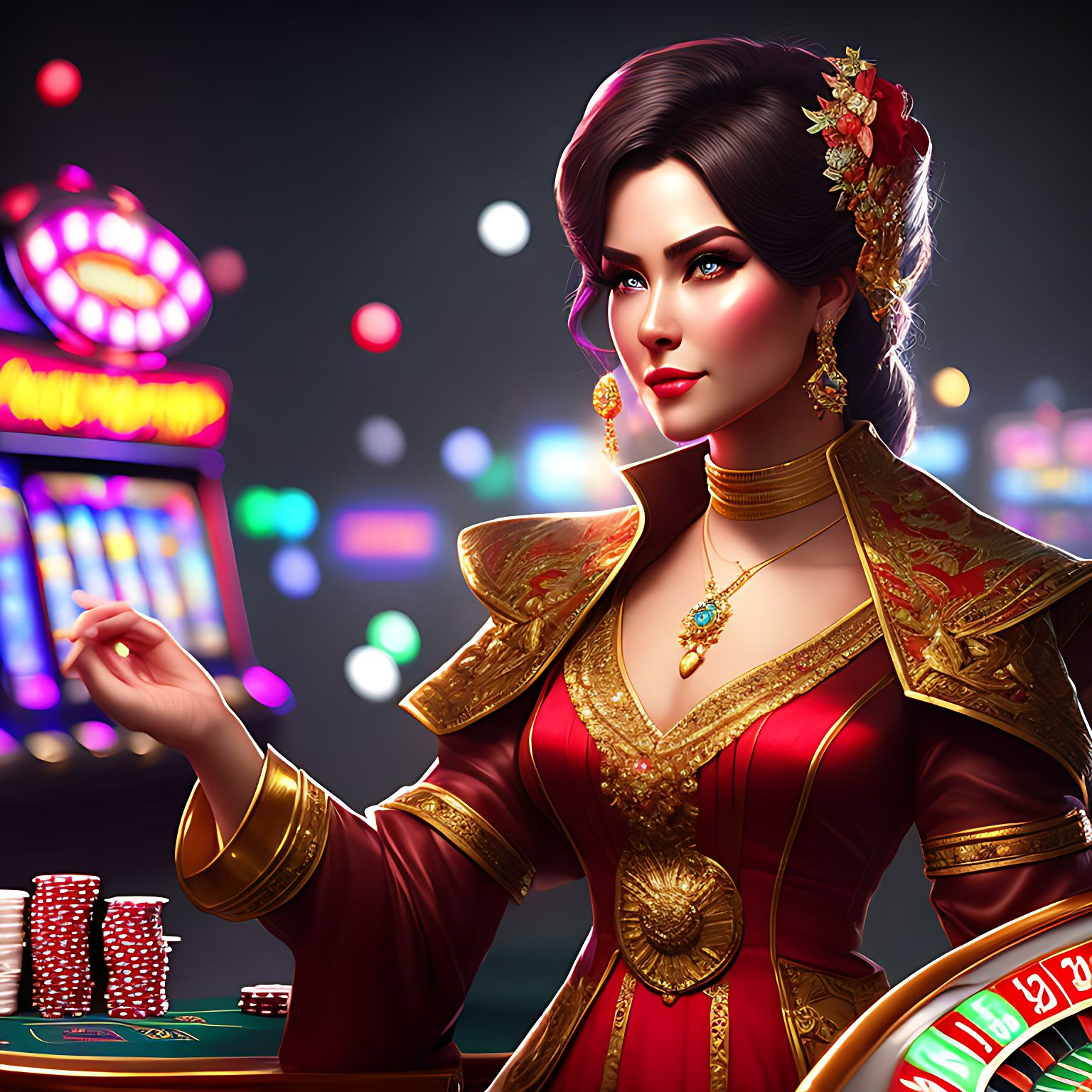 Girl Playing Online Casino Games