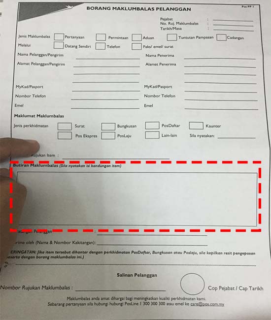 Prosedur Laporan Pos Laju Untuk Barang Hilang atau Rosak