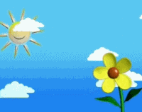 Gif  Lucu Animasi  Gambar Matahari  Awan dan Bunga dengan 