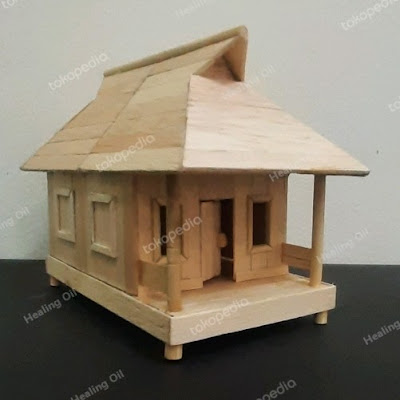 Rumah Adat Jawa Barat Dari Stik Es Krim Miniatur