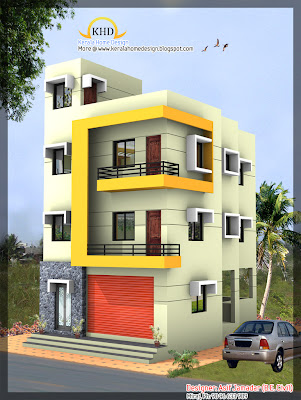 Story House Plans on Feet   3 Story House Design   Indian Home Design   Kerala Home Design