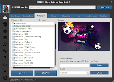 PES 2012 Mega Selector Tool version 1.05 by Jenkey1002