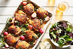 How To Make Shawarma-Spiced Chicken Thighs with Roasted Radishes