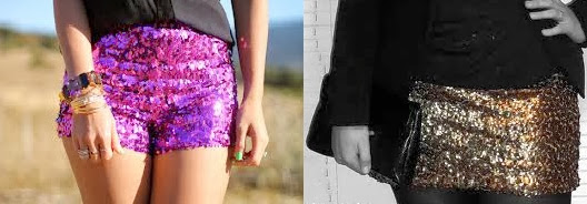 MODA JUVENIL: MINIFALDAS CON STRASS Y LENTEJUELAS -  SHORTS CON STRASS Y LENTEJUELAS