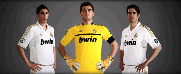 Di Maria, Casillas and Kaka with the New Real Madrid Home Jersey 2011-2012