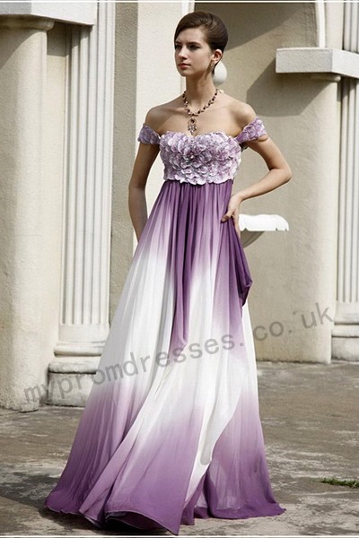  range of purple tones to wear with a crisp white organza wedding gown