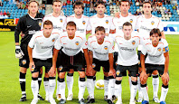 VALENCIA CF - Valencia, España - Temporada 2008-09 - Hildebrand, Ivan Helguera, Albelda, Morientes, Edu, Moretti;  Lomban, Joaquín, Alexis, Mata y Angle - VFL Bochum 0, Valencia CF 1 (Edu) - 26/07/2008 - Partido amistoso - Bochum (Alemania), estadio Rewirpower