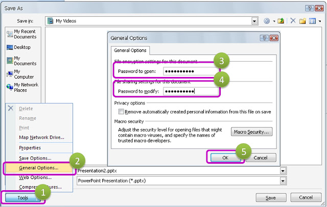 set password di ppt