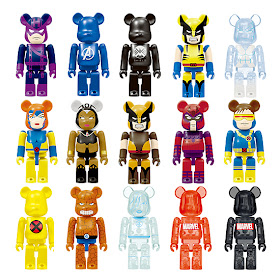 Medicom x Happy Kuji Marvel Universe 100% Be@rbrick Series - Hawkeye, Avengers Logo, SHIELD Logo, Wolverine (Yellow), Iceman, Jean Grey, Storm, Wolverine (Brown), Magneto, Cyclops, X-Men Logo, The Thing, Invisible Woman, Marvel Logo (Red) & Marvel Logo (Black)