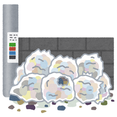 汚いゴミ捨て場のイラスト