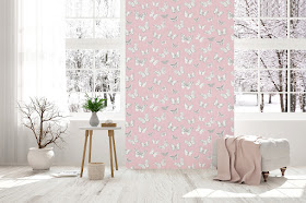 Papel Pintado Mariposas Rosa 954