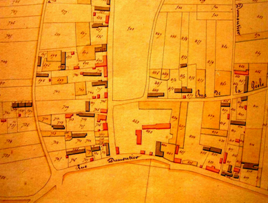 La ferme de la rue de l’église à Pîtres, cadastre de 1834