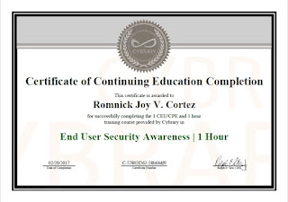 end user security awareness cybrary certificate