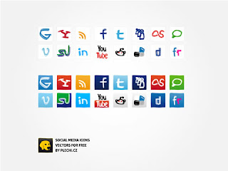 stylish social icons 3d  webdesign template