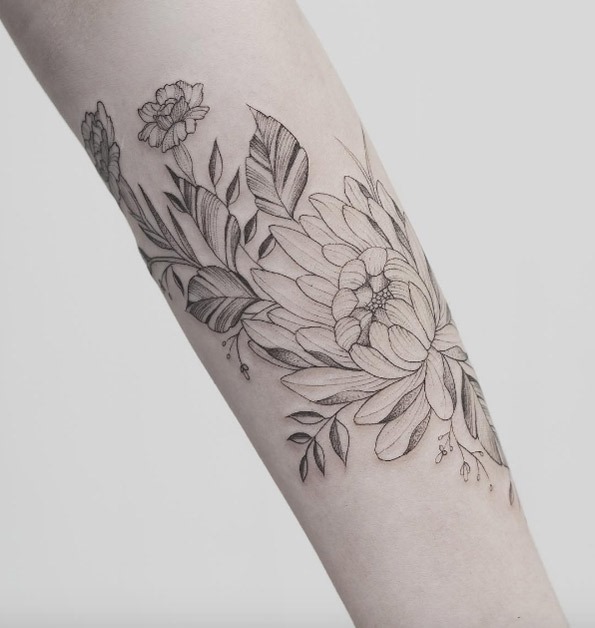 este_floral_antebraço_trabalho
