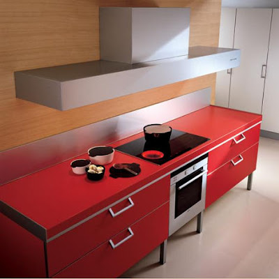 Modern Stylish Red Kitchen Cabinets